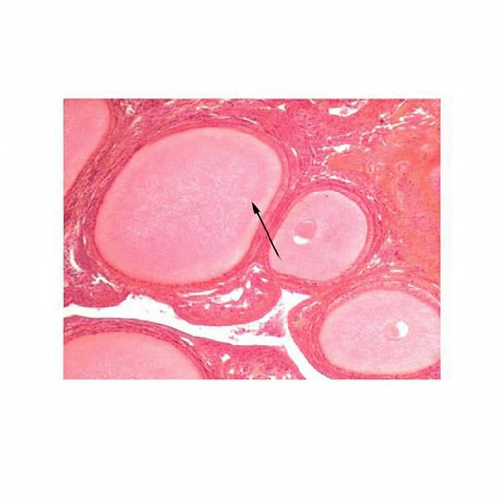 Chicken Ovary, c.s. Microscope Slide - Dr Wong Anatomy