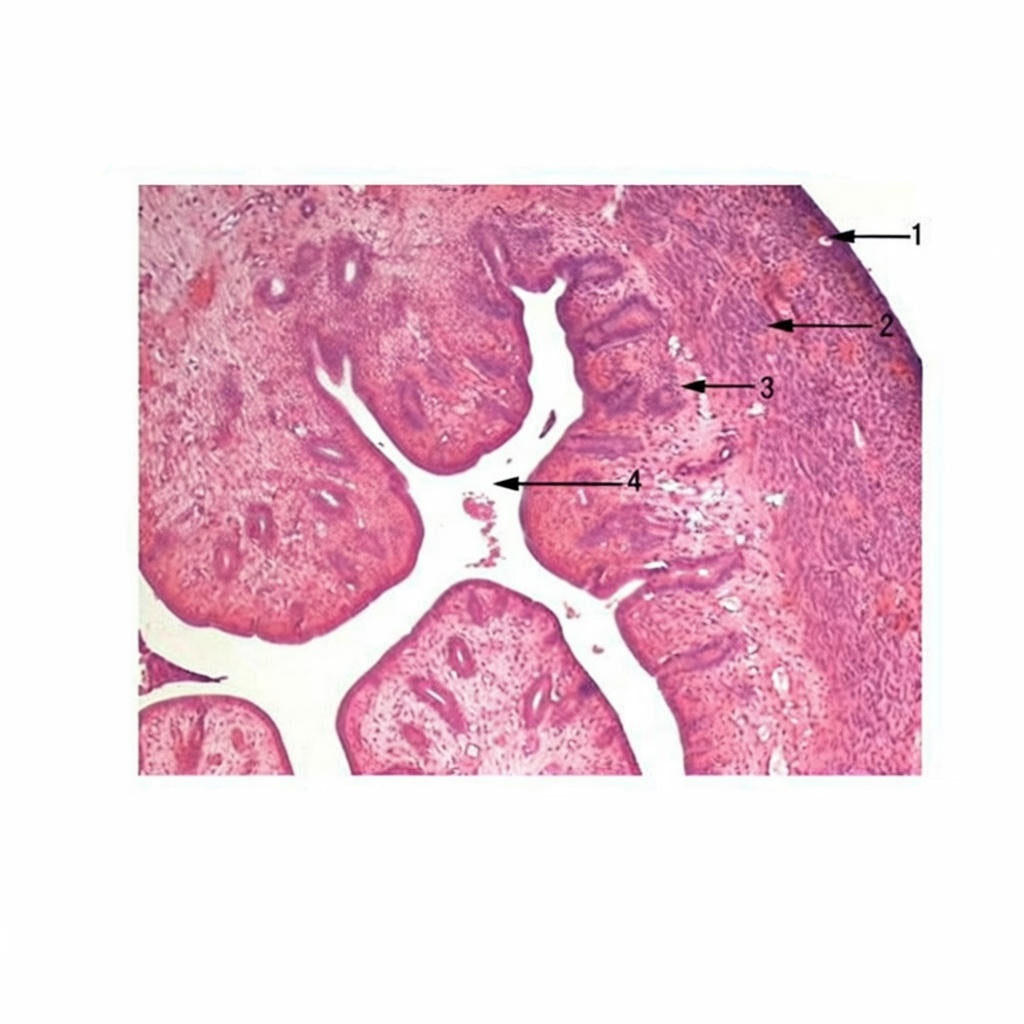 Rabbit Uterus, Microscope Slide - Dr Wong Anatomy