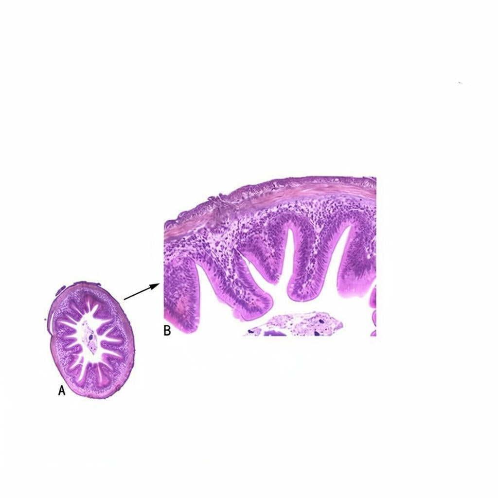 Fish Intestine, Microscope Slide - Dr Wong Anatomy